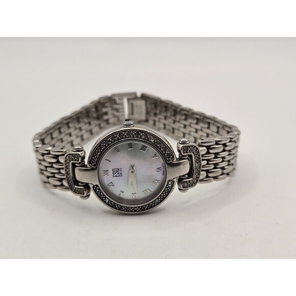Vintage ESQ E5147 Ladies\' 25mm Crystal Accent Stainless Steel Watch. New Batt main image 9